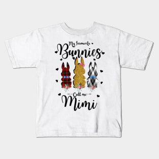 My Favorite Bunnies Call Me Mimi, Cute Leopard Bunnies Easter Gift Kids T-Shirt